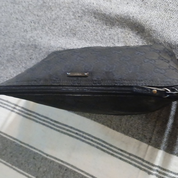 Authentic Gucci Vintage Hand Bag Pouch Purse GG Canvas Leather Black - Picture 12 of 16